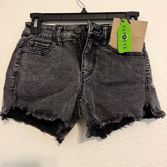 banjara Pants - Black Jean Shorts with Distressed Raw-Edge Hem NWT